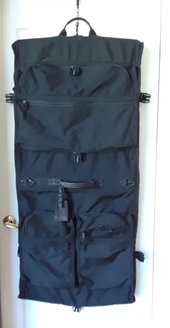 TUMI Garment  Ballistic Nylon Alpha Bi Fold Suit Travel Black Bag CLEAN!