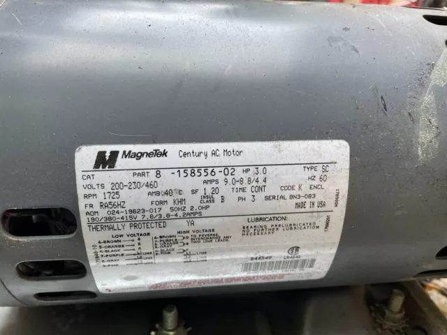 Magnetek 8-156558-02 3hp Motor