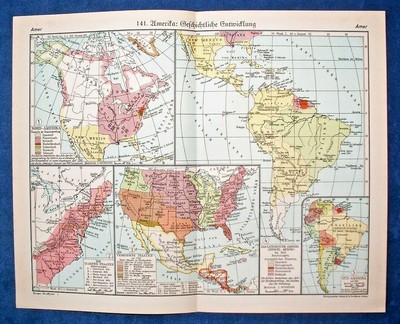 ANTIQUE 1931 AMERICA HISTORICAL - Antique 1931 AMERICA HISTORICAL MAP Geographic Map Original 