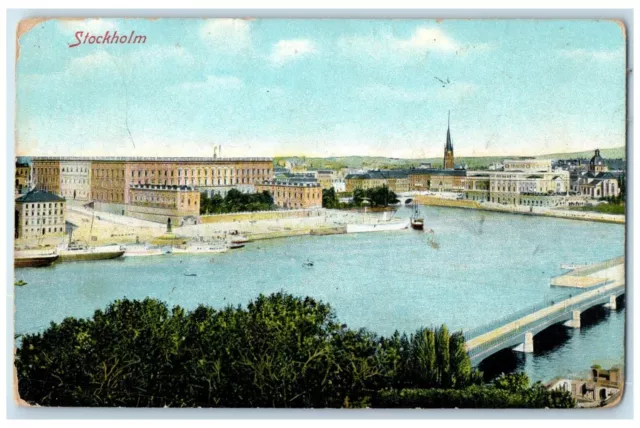 c1910's View Of Stockholm Boat Scene Scarville Iowa IA Posted Antique Postcard