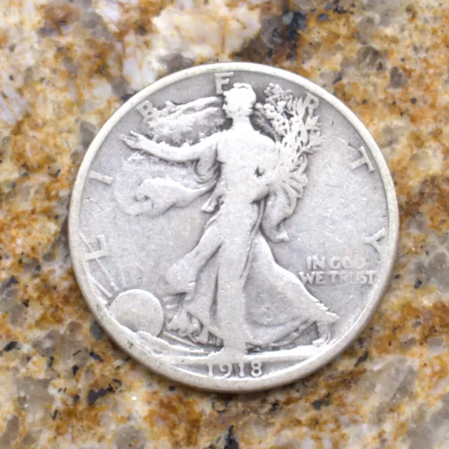 1918 S Walking Liberty half dollar