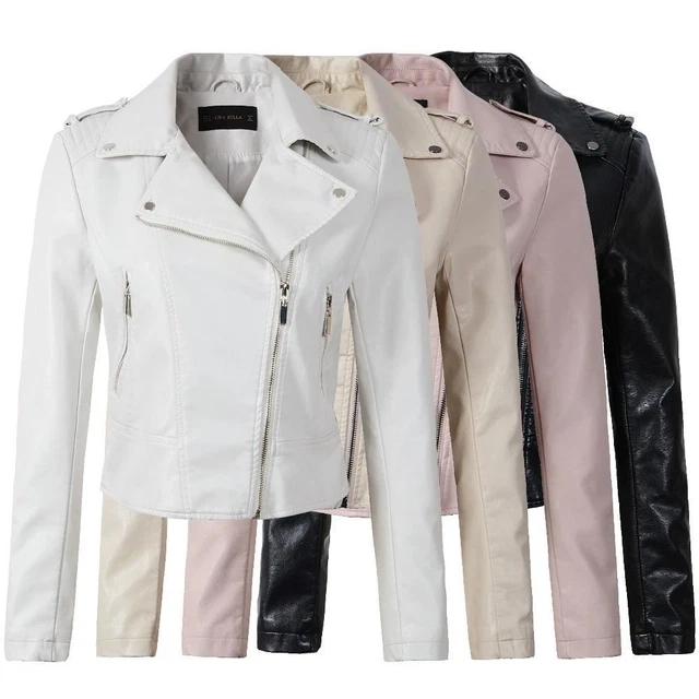 1 Pezzi Donna Elegante Autunno Inverno Pelle Giacca Corto Cappotto Sli
