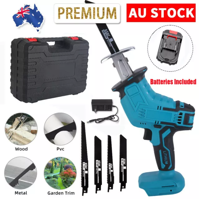 Cordless Electric Reciprocating Saw Sabre Saw 4 Blade Kit w/ Battery & Charger