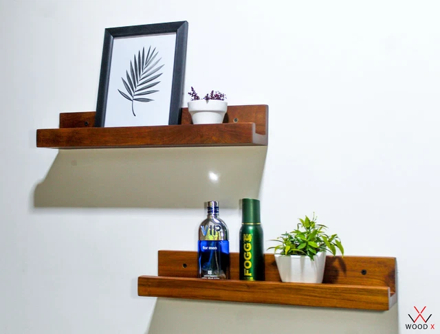 Floating Teak Wood Shelf | Wooden Wall Shelves made from Teak Wood Wall Decor