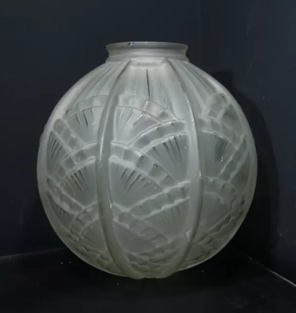 LUSTRE SUSPENSION BOULE VERRE LAMPE ART DECO 1930 CHANDELIER GLASS 30's LAMP