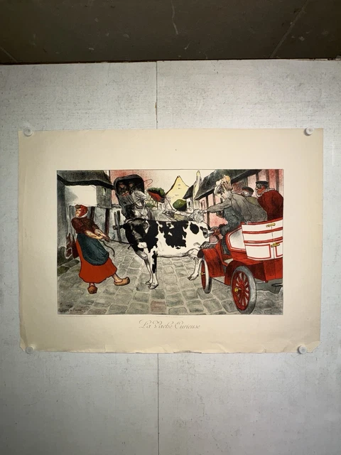 RARE AFFICHE ANCIENNE Voiture Vache Curieuse Par Faure EUR 70,00 ...