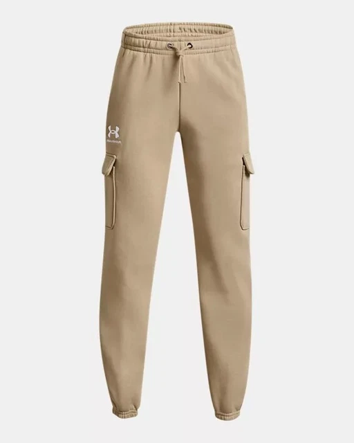 New with Tags Under Armour  Khaki Boys' UA Essential Fleece Cargo JoggersYXL