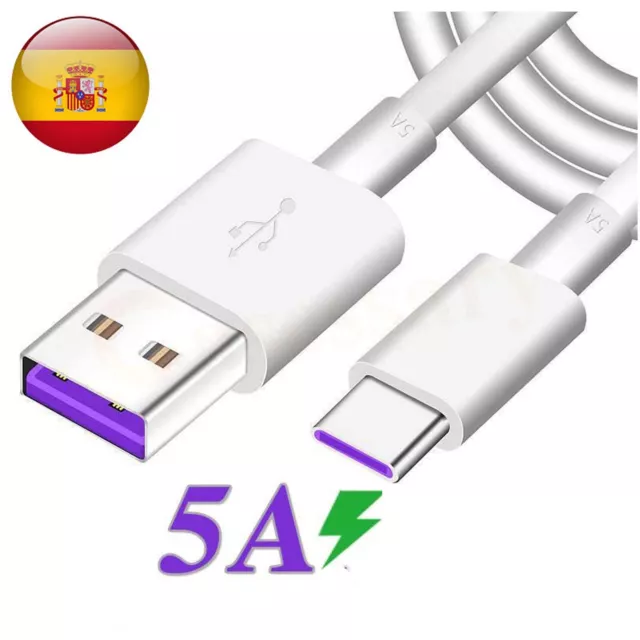 Cable USB Tipo C 1,5m 6A 148BA Blanco de Carga Datos Cargador Rápido Quick  Charge para Teléfonos Smartphones Tablets – OcioDual