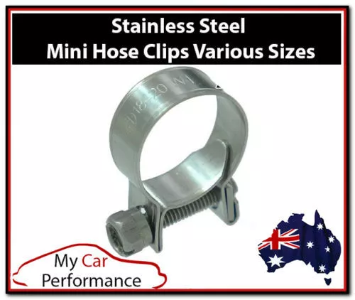 8mm-10mm Mini Hose Clips Stainless Steel Fuel Pipe Tube Clamps x10