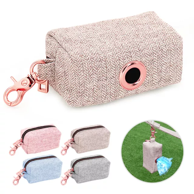 Tweed Pet Pouch Dog Poop Bag Dispenser Puppy Pick-Up Poo Waste Bags Holder Clip