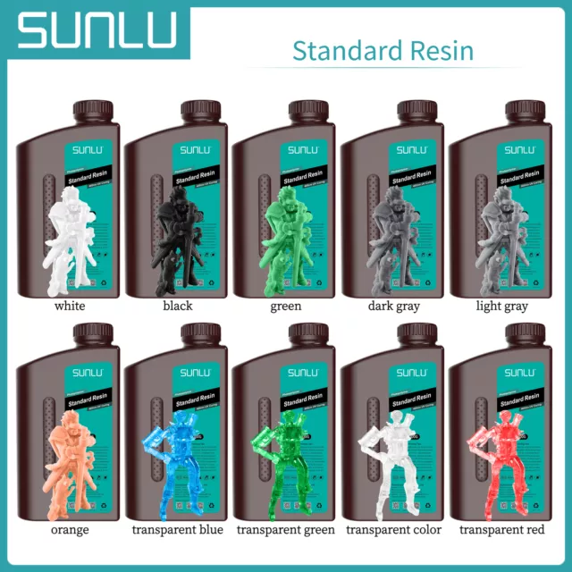 Sunlu 1KG Standard/ABS-Like/Toughness/High Temperature/PA/Washable 405nm resina 2