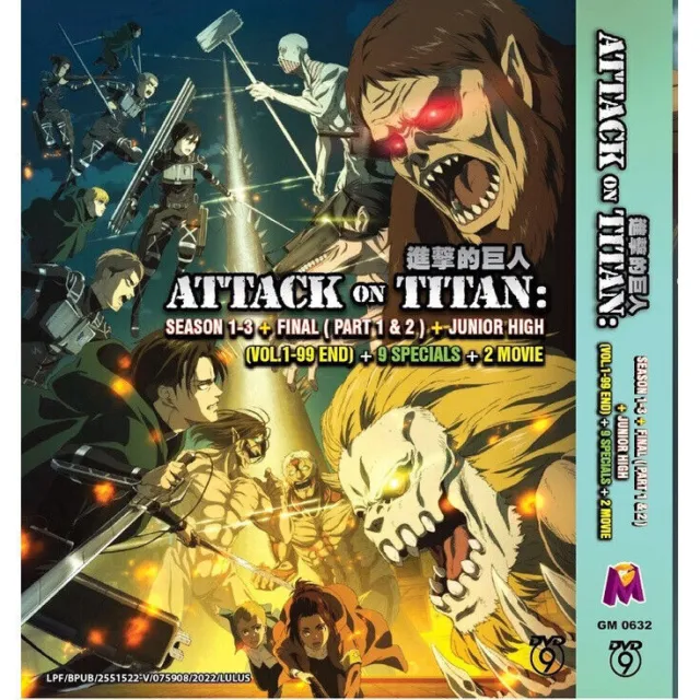 DVD Anime Attack On Titan The Final Season 4 Part 1 (1-16 End) English  Dubbed