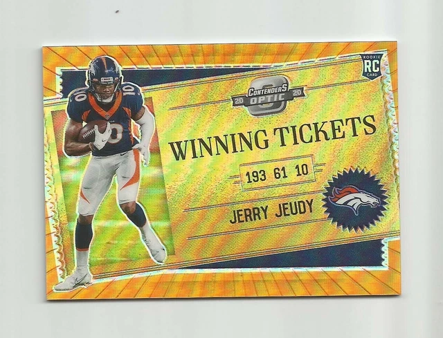 2020 CONTENDERS OPTIC WINNING TICKETS ORANGE PRIZM JERRY JEUDY #d 20/50 BRONCOS