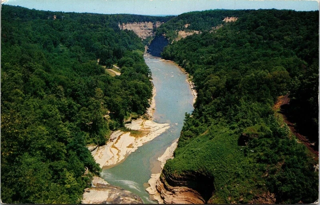 Letchworth State Park Castile New York NY Genesee River Gorge Postcard UNP 24c