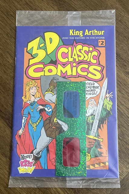 VTG Wendy's Promotional 3-D CLASSIC COMICS #2 King Arthur 1994 W/ Glasses NEW