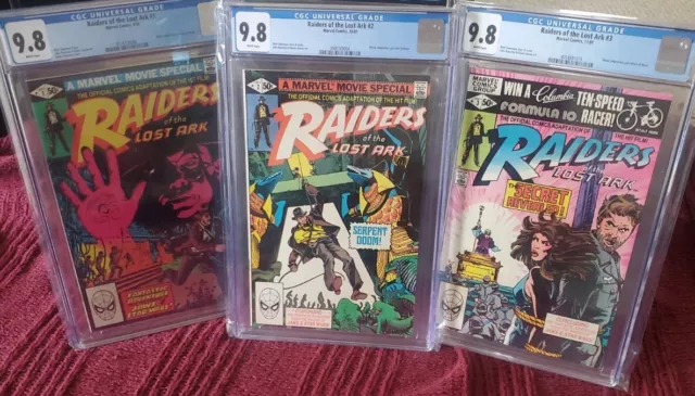 Raiders of the Lost Ark #1 #2 #3 CGC 9.8 White Pages 1981 Marvel Indiana Jones