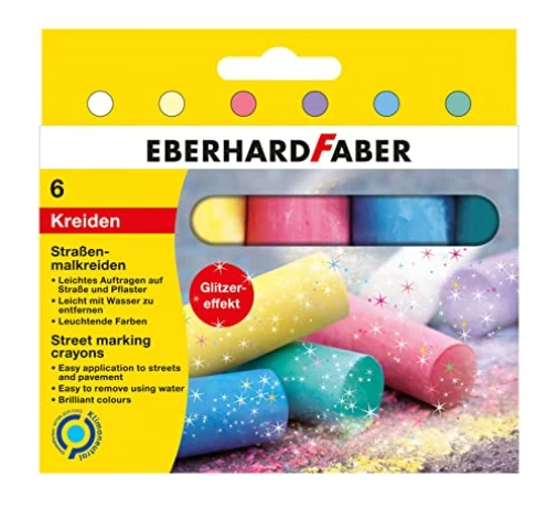 EBERHARD FABER StraBenmalkreide Glitzer farbsortie NEW