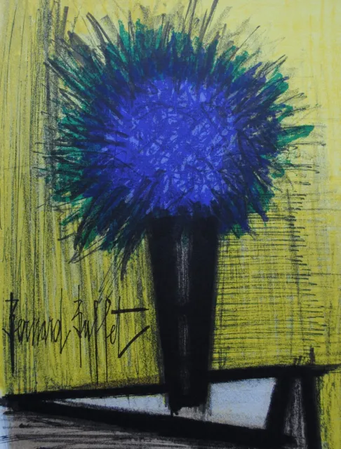 Bernard BUFFET : Le Bouquet bleu, LITHOGRAPHIE originale signée, MOURLOT, 1967