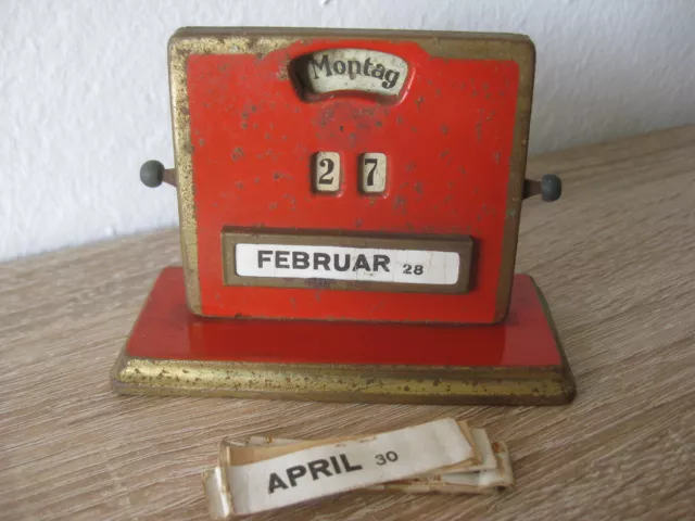 Alter Dauerkalender ewiger Kalender Jakob Maul Tischkalender zum Drücken Vintage