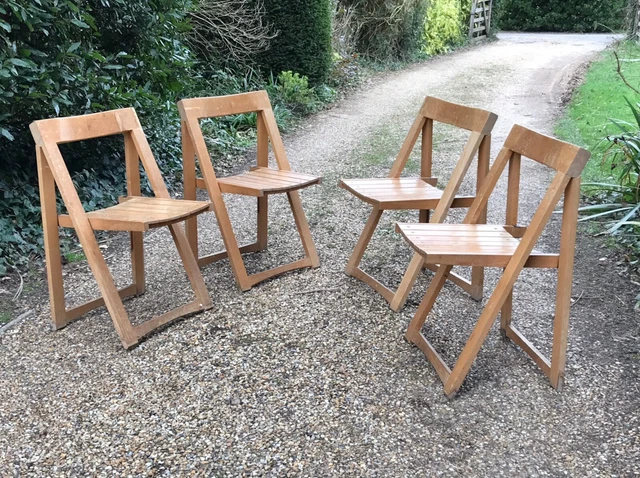 4 VINTAGE HABITAT folding chairs by Aldo Jacober. 60s 70s 87.00