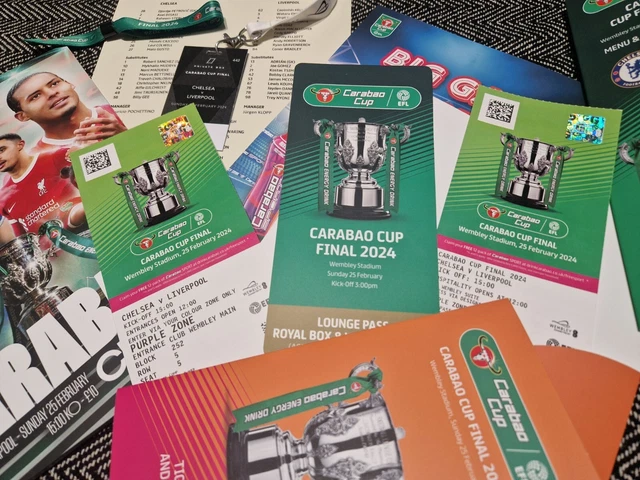 CARABAO CUP FINAL 2024 Chelsea V Liverpool Programm Vip Set Ticket Pass