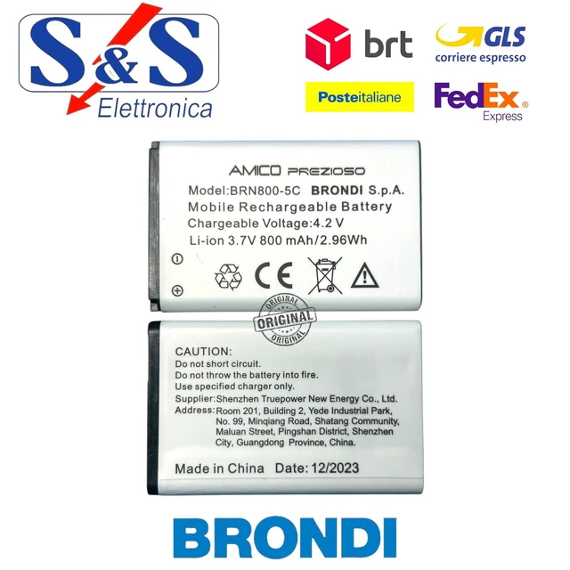 Batteria BL-5C Da 800mAh Per Brondi Amico Mio, Favoloso, Clock E Amico 2 – Li-ion 3.7V