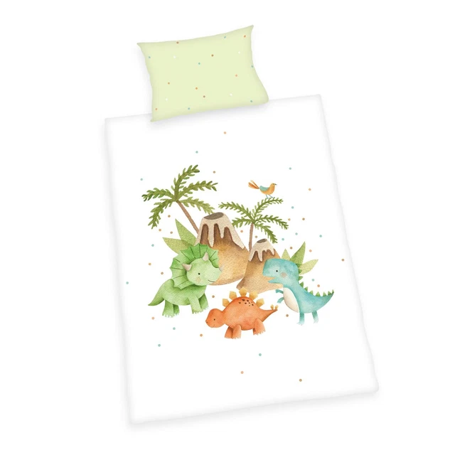 Juego de ropa de cama para niños dinosaurios 100% algodón franela 100x135 cm multicolor mercancía de segunda mano