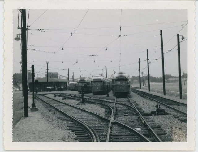 Boston MBTA #3284 PCC Streetcar Trolley 1970 Riverside Station Yard T Vintage