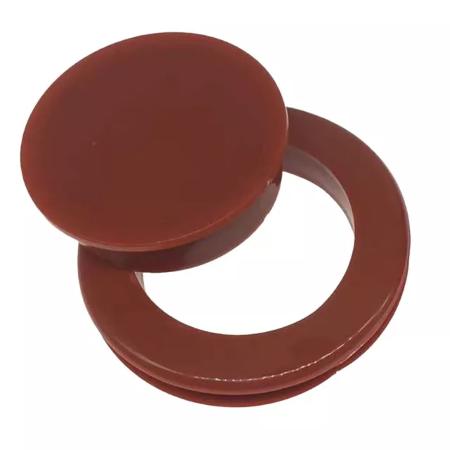 Flexible Umbrella Hole Ring + Plug Cap Cover Set for Patio Parasol Brown Red