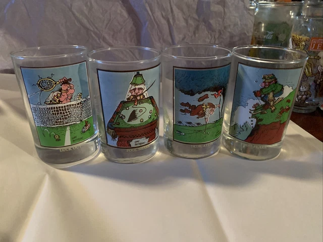 Set of 4 Vintage 1982 Arby's Collector Series Gary Patterson Drinking Glasses