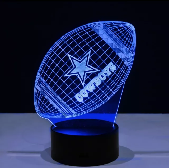 Dallas Cowboys 3D LED Light Lamp Collectible NFL Football Team Home Decor Gift