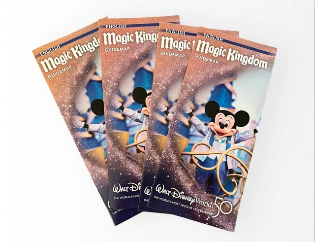 4 X WALT Disney World Maps MAGIC KINGDOM 50th Anniversary Park Map ...
