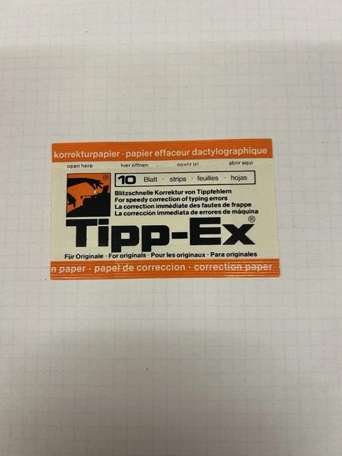Bürobedarf Selten 30 Blatt TIPP-EX Korrekturpapier Für Schreibmaschinen – Universal Nr. 1000 Selten Papier Kopier