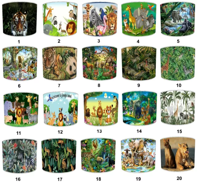 Kids Jungle Animals Lampshades Ceiling Lights Bedside Lamps Table Lamp shades.