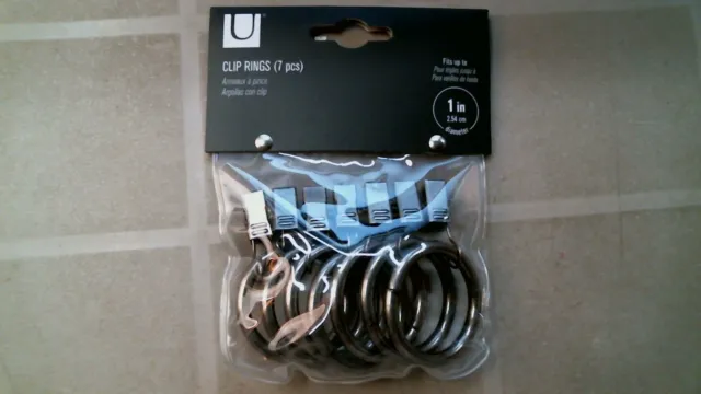 Umbra 244701-480 1" Clip Rings, Pewter, 7 ct. FREE SHIPPING