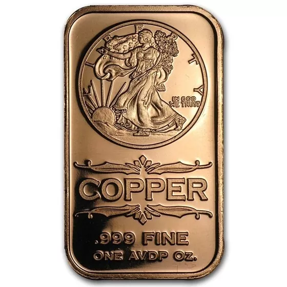 Walking Liberty - 1oz. Pure Copper Bullion Bar!!