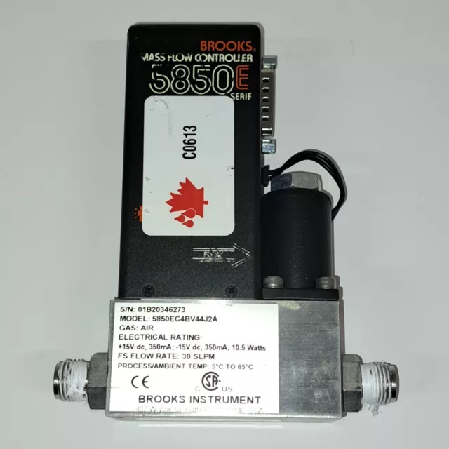 Brooks 5850 E Hydrogen Mass Flow Controller FLOW 30 SLPM 5850EC4BV44J2A