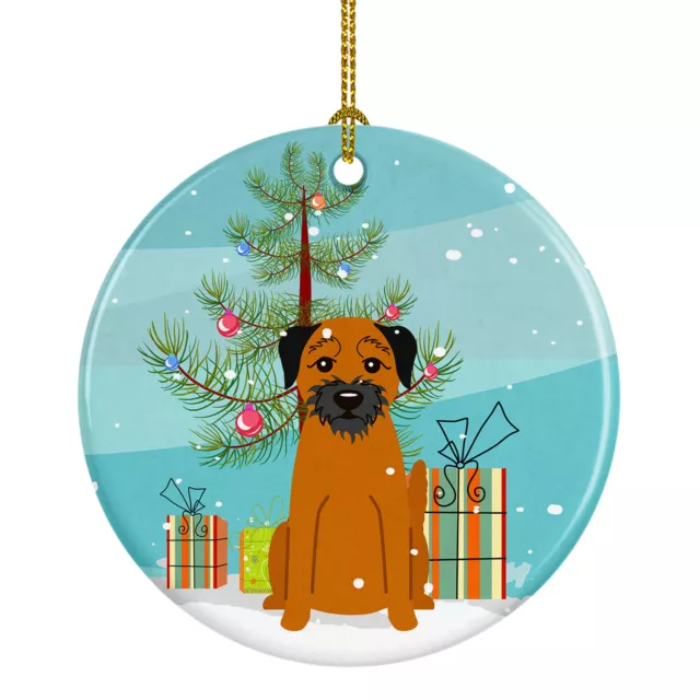 Merry Christmas Tree Border Terrier Ceramic Ornament BB4164CO1