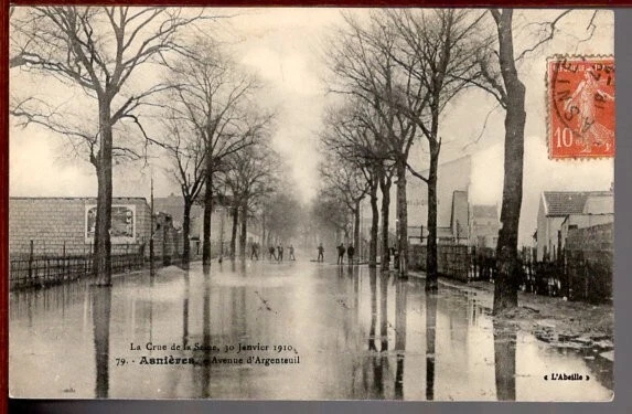 92 - ASNIÈRES - Avenue d'Argenteuil ( La Crue de la Seine)