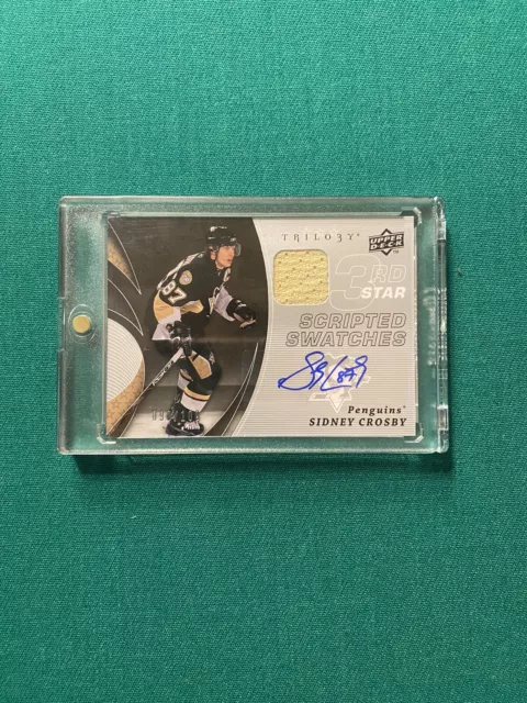 2008/09 Upper Deck Trilogy Scripted Swatches Sidney Crosby Jersey Auto /100