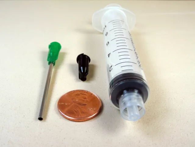 10 Syringes 10ml w 14 Gauge Tips 1.5" Caps Dispense E6000 Adhesive Glue Gel LL14 3