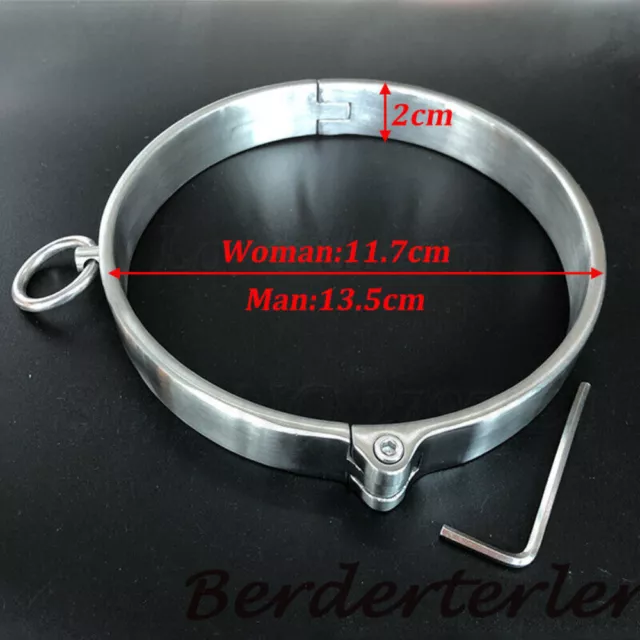 Heavy Duty Bondage Stainless Steel Neck Collar Slave Posture Choker Restraint SM