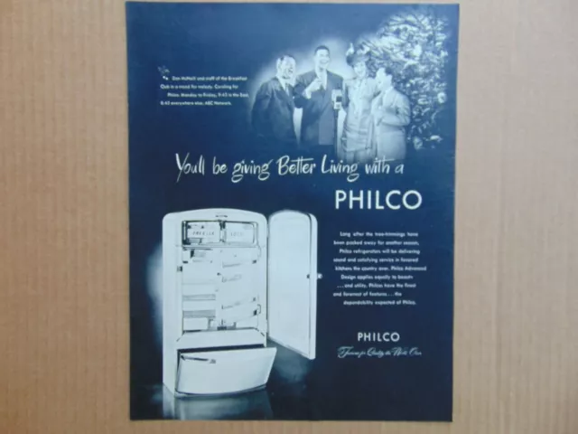 1948 PHILCO REFRIGERATOR Give Better Living For X-mas vintage art print ad
