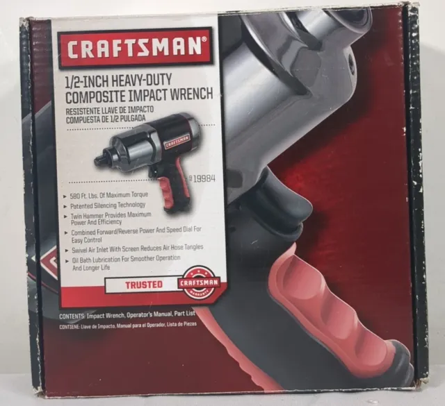 Craftsman 919984 - 1/2" Drive Heavy-Duty Quiet Pneumatic Air Impact Wrench