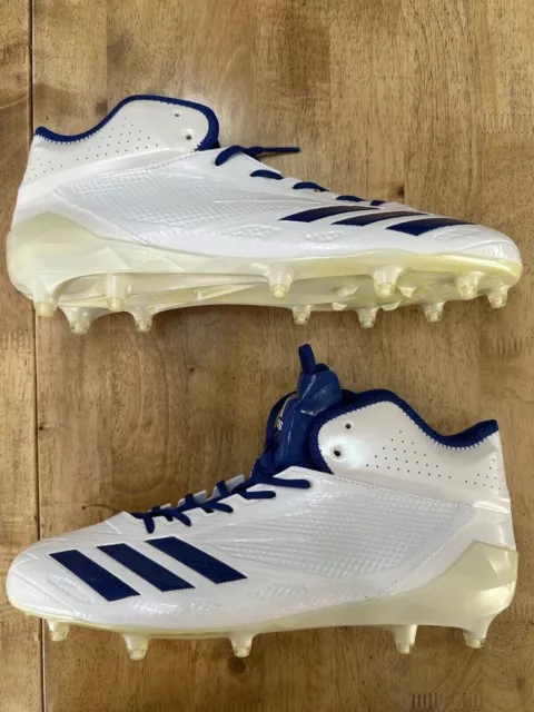 Size 12.5 - adidas Adizero 5-Star 6.0 Mid White Navy Blue