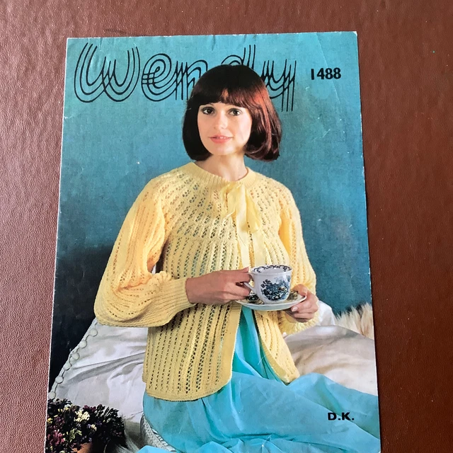 "Original Vintage Patrón de Tejer para Chaqueta de Cama en Yugo Encaje para Dama DK 32-38"