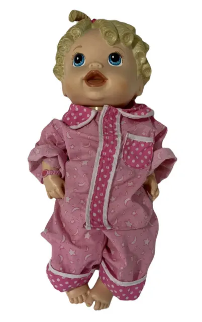 Hasbro Baby Alive BABY ALL GONE Talking Blonde Doll 2009 Wearing pink pajamas