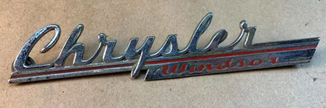 Chrysler Windsor Emblem / Logo - Chrome Red Paint w/ Attachment Nuts -FREE SHIP