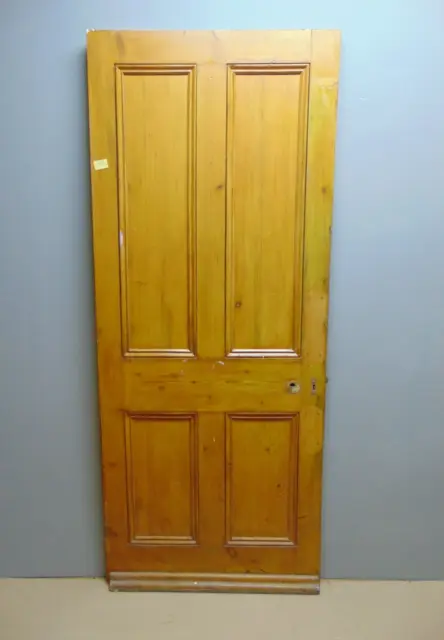 Door  33 1/2" x 80 3/4"  Pine Victorian Door 4 Panel Internal Wooden ref 166D