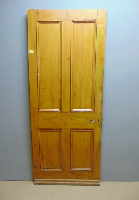 Door  33 1/2" x 80 3/4"  Pine Victorian Door 4 Panel Internal Wooden ref 166D